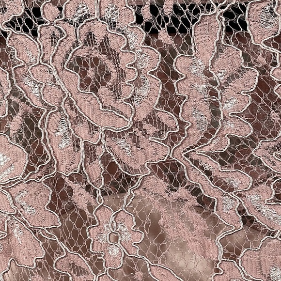 Marchesa Notte Blush Pink Lace Ruffle Tiered Mini Dress Drop Waist Sz 6 - Picture 12 of 13